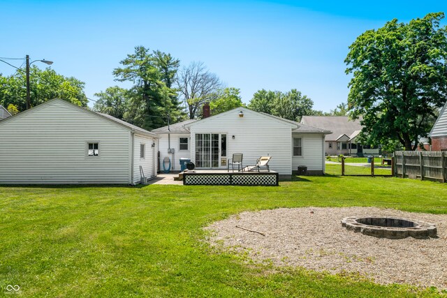 120 Hoss Rd, Indianapolis, IN 46217 - back of house with a fire pit and a deck