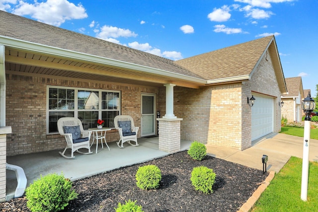 1056 Hilltop Commons Blvd, Whiteland, IN 46184 - exterior space with a porch, brick siding, and a shingled roof