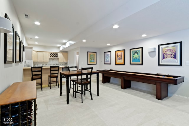 4763 Woods Edge Dr, Zionsville, IN 46077 - dining area featuring light colored carpet and recessed lighting