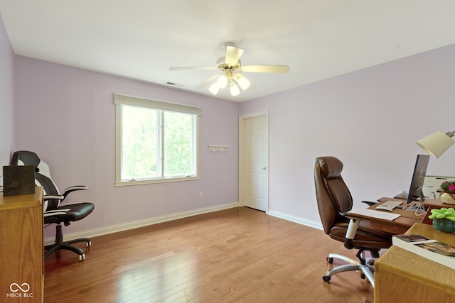4763 Woods Edge Dr, Zionsville, IN 46077 - office space with light wood-type flooring and ceiling fan