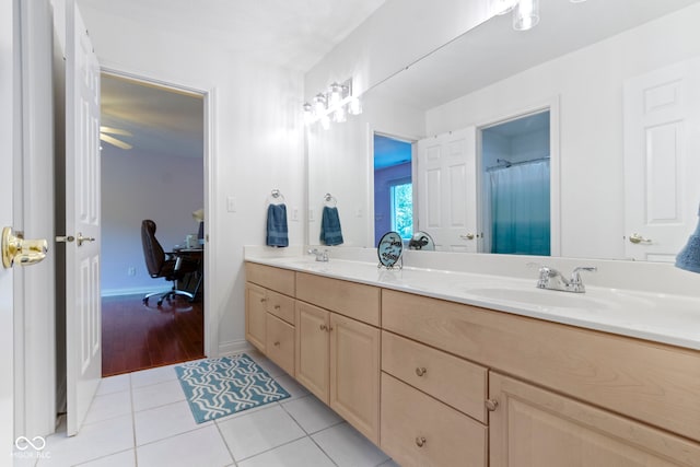 4763 Woods Edge Dr, Zionsville, IN 46077 - full bathroom featuring double vanity and tile patterned floors