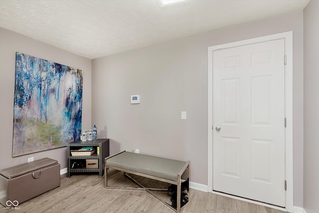 8425 Codesa Way, Indianapolis, IN 46278 - living area with light wood-style flooring, baseboards, and a textured ceiling