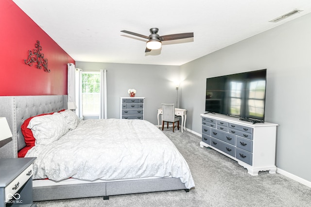 12343 Slate Dr, Fishers, IN 46037 - bedroom featuring carpet floors, baseboards, and ceiling fan