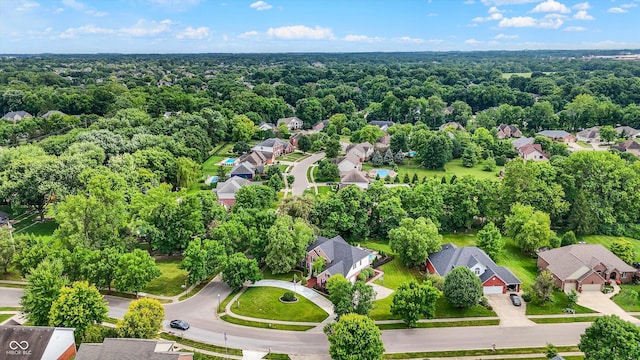 4075 Dartmoor Dr, Greenwood, IN 46143 - aerial view of residential area with a heavily wooded area
