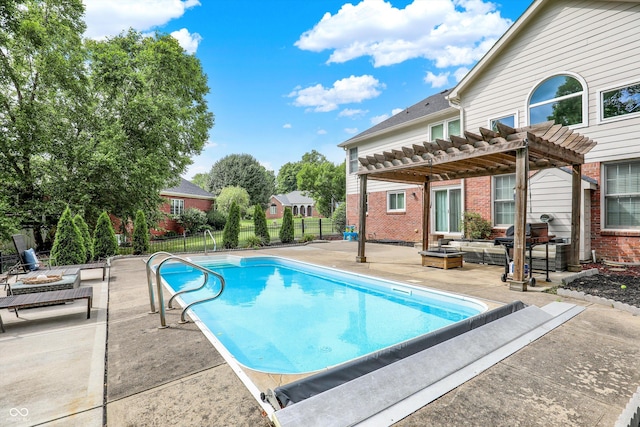4075 Dartmoor Dr, Greenwood, IN 46143 - view of pool with a pergola and a patio