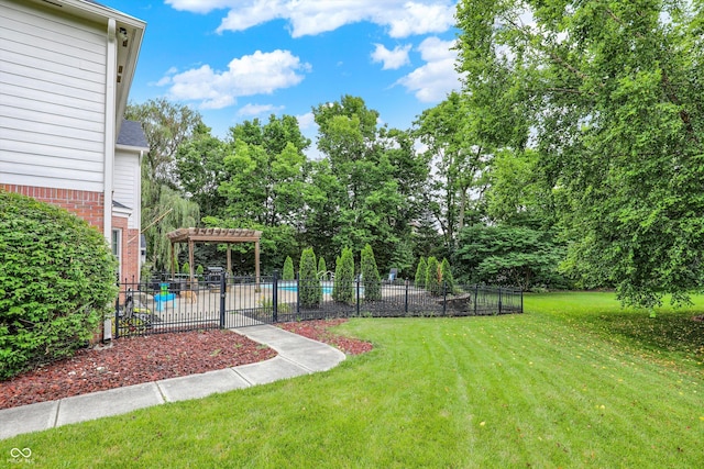 4075 Dartmoor Dr, Greenwood, IN 46143 - view of yard with a pergola and view of scattered trees
