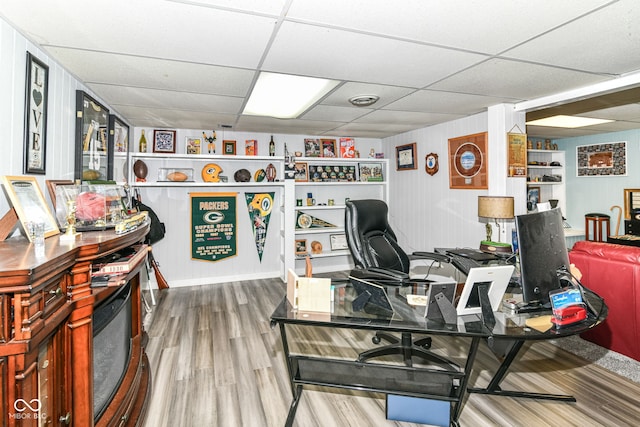 164 Wellington Pkwy, Noblesville, IN 46060 - home office with a drop ceiling and wood finished floors