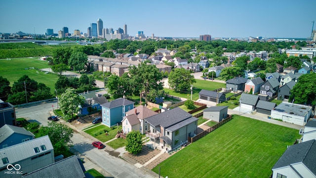 1622 Cornell Ave, Indianapolis, IN 46202 - aerial perspective of suburban area featuring city skyline