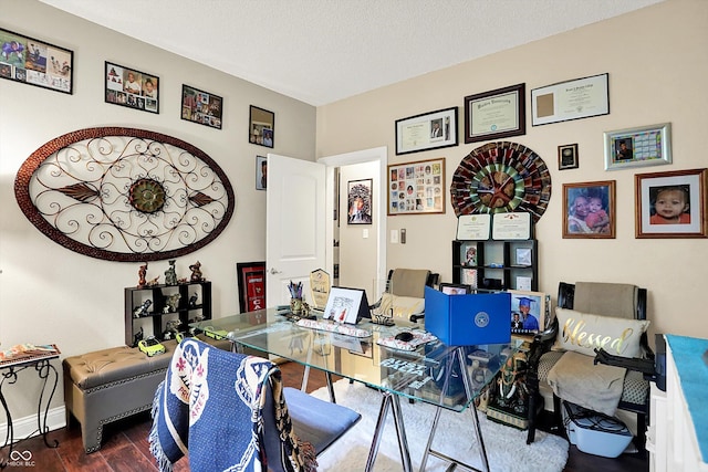 9605 Treyburn Green Way, Indianapolis, IN 46239 - office with dark wood-style flooring and baseboards
