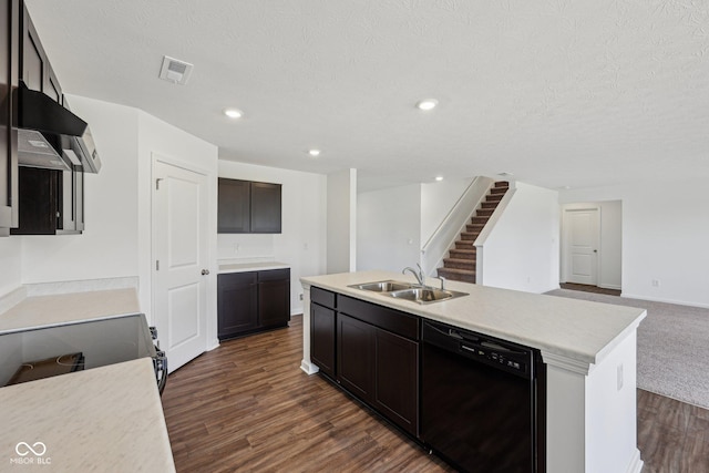 1304 Vera Blvd, Danville, IN 46122 - kitchen featuring dishwasher, a sink, exhaust hood, electric range, and dark wood finished floors