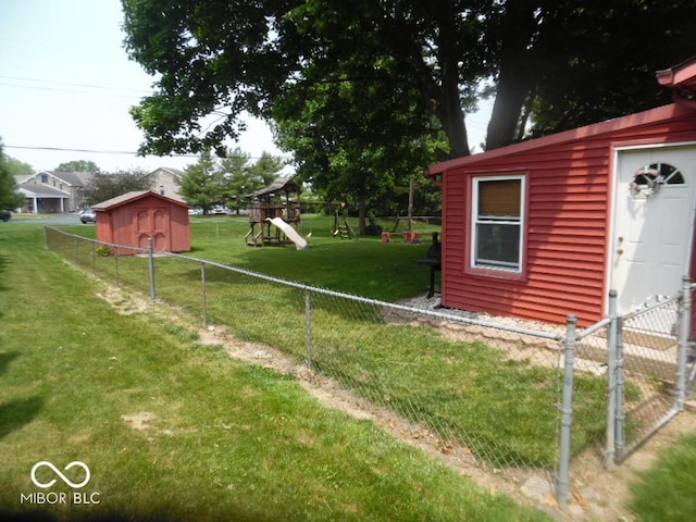 213 S Coventry Dr, Anderson, IN 46012 - view of yard with a playground