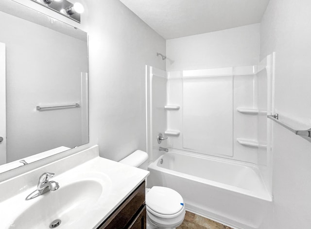 10112 James Run Dr, Indianapolis, IN 46239 - bathroom featuring toilet, vanity, and  shower combination