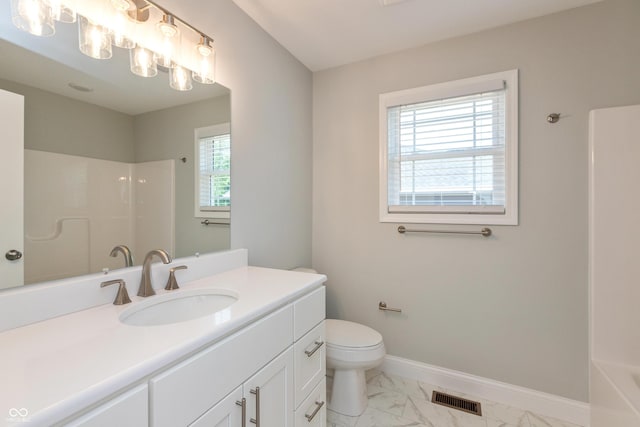 3204 N County Road 900 E, Seymour, IN 47274 - full bathroom with marble look tile flooring, vanity, a shower, and a tub to relax in