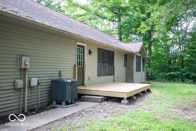5840 N State Highway 7, Scipio, IN 47273 - wooden deck with cooling unit
