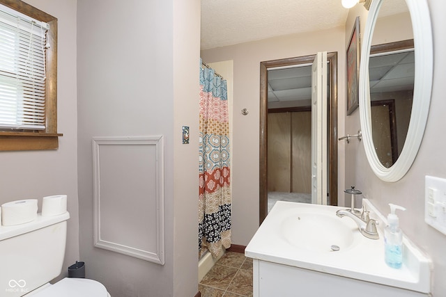 5110 S State Ave, Indianapolis, IN 46227 - bathroom with vanity, toilet, and curtained shower