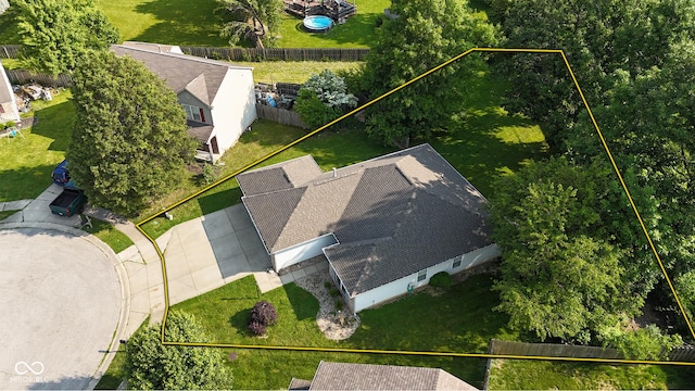 1819 Quiet Haven Cir, Indianapolis, IN 46229 - aerial overview of property's location featuring property parcel outlined