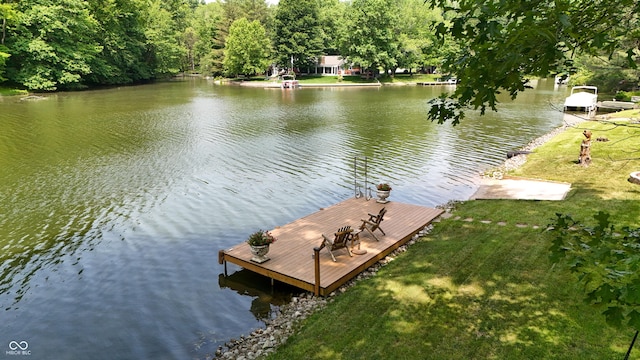 8426 N Chickadee Dr, Morgantown, IN 46160 - dock area featuring a water view and a lawn