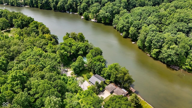 8426 N Chickadee Dr, Morgantown, IN 46160 - aerial view of a large body of water and a heavily wooded area