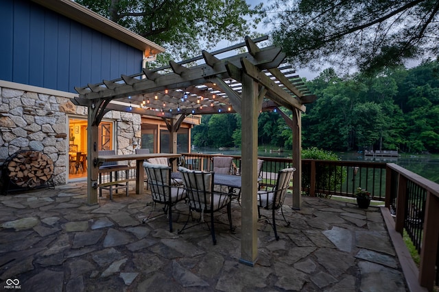 8426 N Chickadee Dr, Morgantown, IN 46160 - view of patio with a pergola and outdoor dining space
