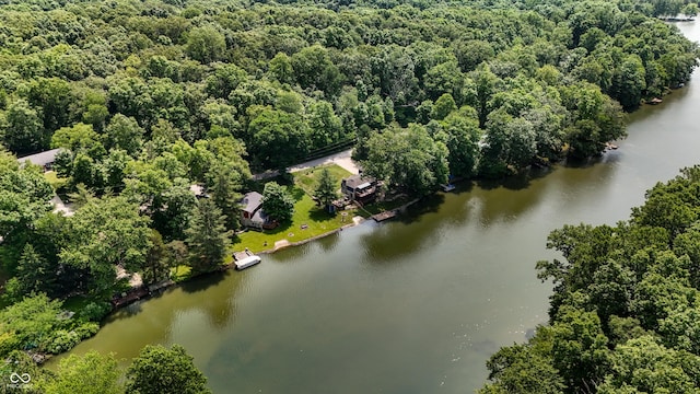 8426 N Chickadee Dr, Morgantown, IN 46160 - drone / aerial view of a nearby body of water and a heavily wooded area