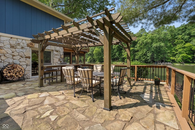 8426 N Chickadee Dr, Morgantown, IN 46160 - view of patio / terrace featuring outdoor dining area and a pergola