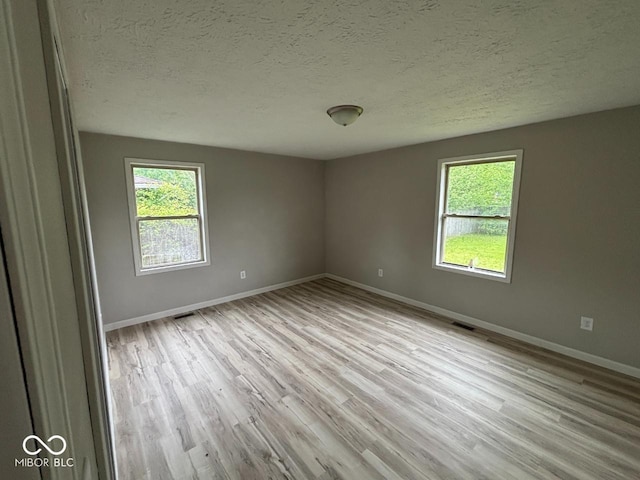724 Iroquois St, Anderson, IN 46012 - empty room with plenty of natural light, light wood finished floors, baseboards, and a textured ceiling