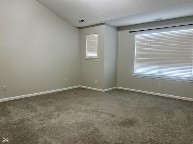 7532 Perilla Ct, Indianapolis, IN 46237 - empty room featuring carpet, baseboards, healthy amount of natural light, and lofted ceiling