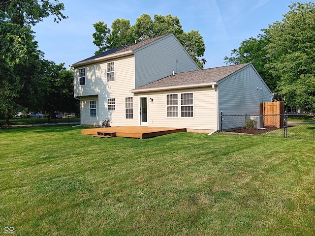 18851 Wimbley Way, Noblesville, IN 46060 - rear view of house with a wooden deck