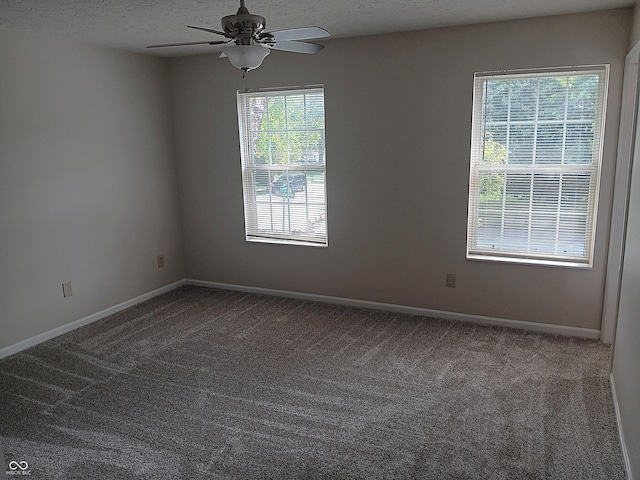 18851 Wimbley Way, Noblesville, IN 46060 - empty room with a ceiling fan, carpet flooring, and a textured ceiling