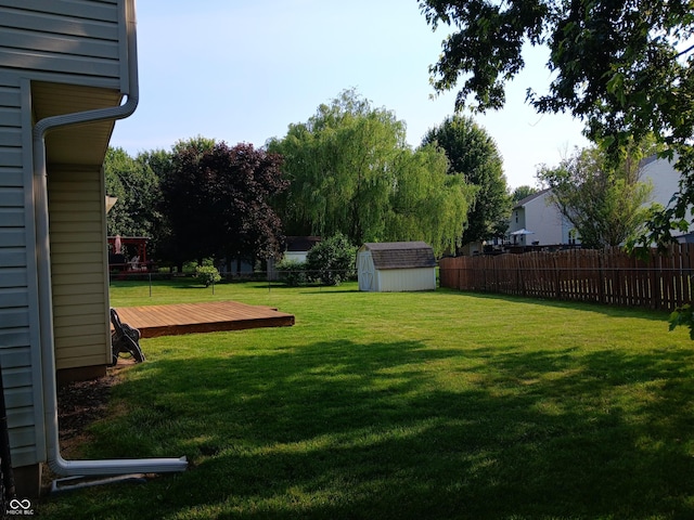 18851 Wimbley Way, Noblesville, IN 46060 - view of yard with a storage shed and a deck