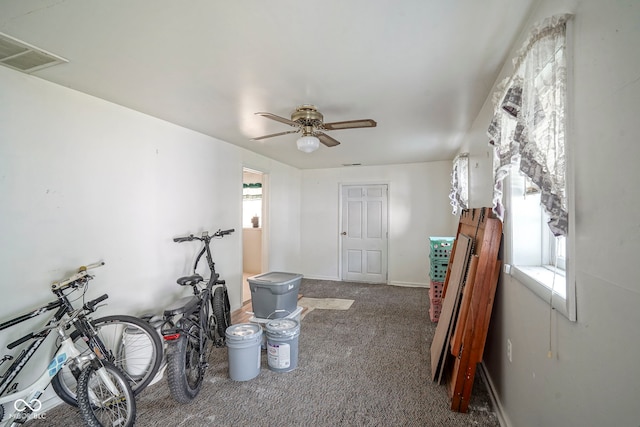 307 E 5th St, Sheridan, IN 46069 - interior space with carpet flooring and ceiling fan