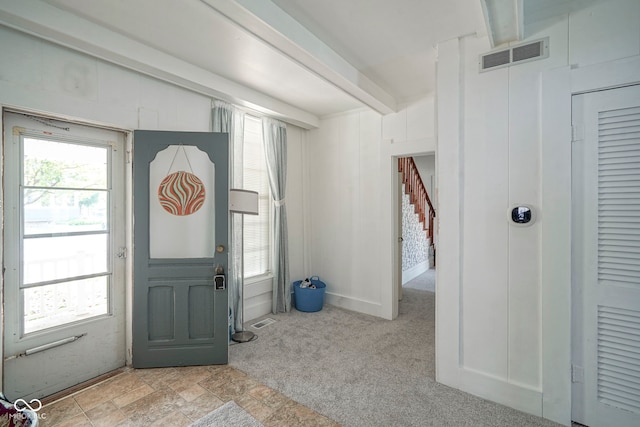 307 E 5th St, Sheridan, IN 46069 - foyer entrance with plenty of natural light, stairs, and carpet