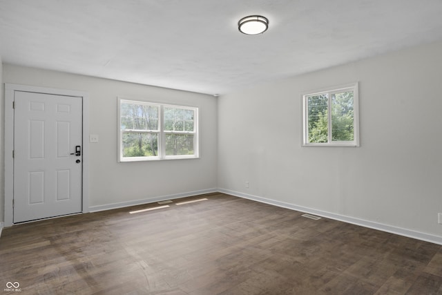 1948 Bloyd Ave, Indianapolis, IN 46218 - foyer entrance featuring plenty of natural light and dark wood-style flooring