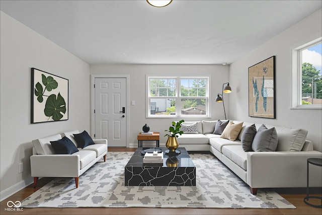 1948 Bloyd Ave, Indianapolis, IN 46218 - living area with wood finished floors and baseboards