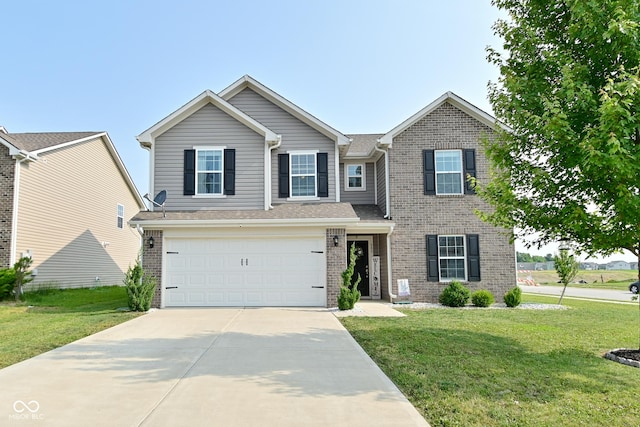 680 Albermarle Dr, Pittsboro, IN 46167 - view of front of property featuring driveway, brick siding, a front lawn, and an attached garage