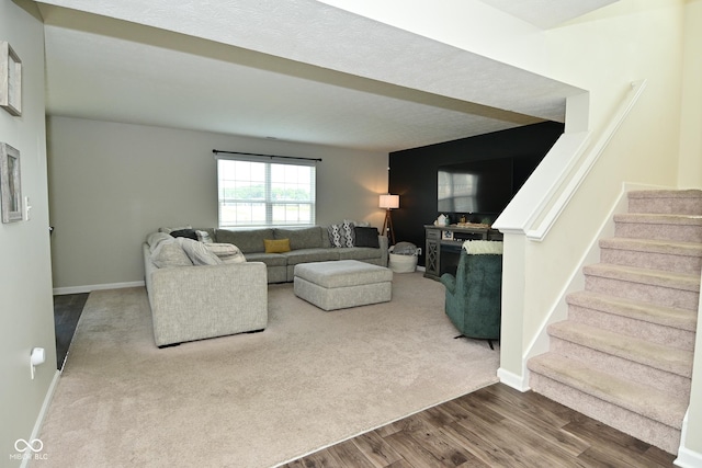 680 Albermarle Dr, Pittsboro, IN 46167 - living room with stairs, wood finished floors, and baseboards