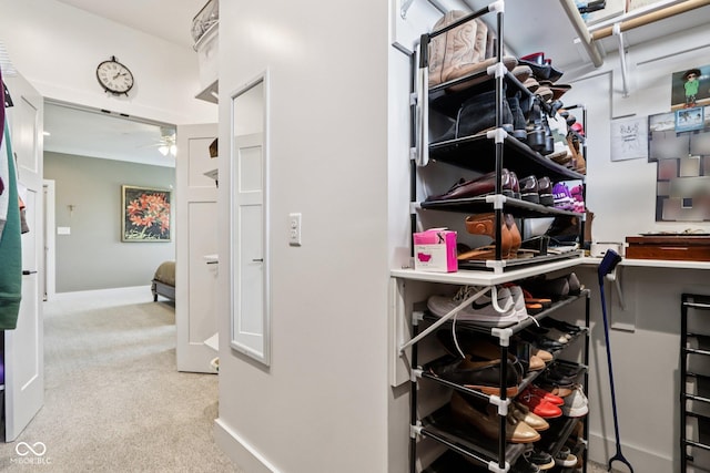 1295 Maclaren Ct, Franklin, IN 46131 - spacious closet featuring ceiling fan and carpet