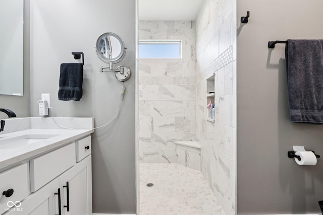 1295 Maclaren Ct, Franklin, IN 46131 - bathroom featuring vanity and tiled shower