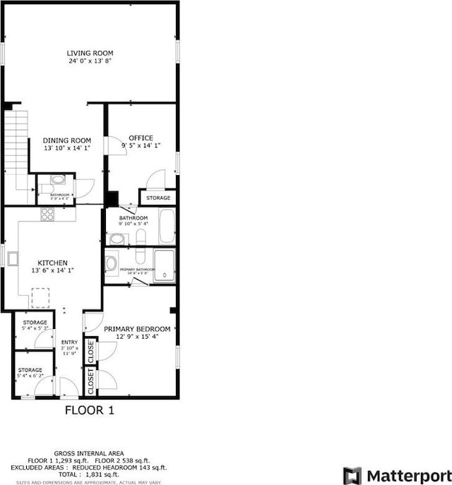 1709 Fletcher Ave, Indianapolis, IN 46203 - floor plan / room layout