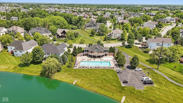 16802 Oak Manor Dr, Westfield, IN 46074 - aerial perspective of suburban area featuring a large body of water and a pool