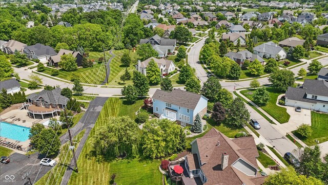 16802 Oak Manor Dr, Westfield, IN 46074 - aerial view of residential area featuring a pool