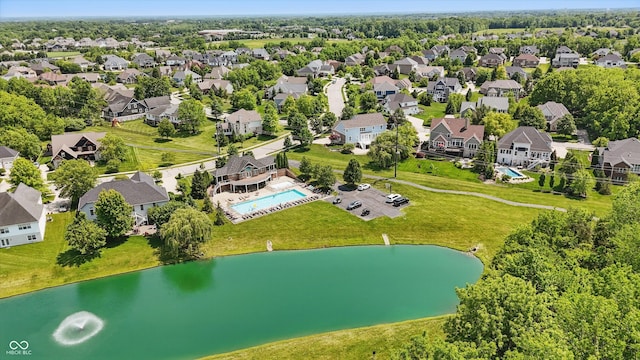 16802 Oak Manor Dr, Westfield, IN 46074 - aerial view of residential area featuring a nearby body of water and a pool area