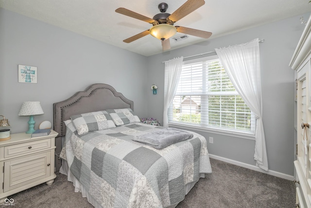 1696 Woodfield Dr, Greenwood, IN 46143 - bedroom featuring carpet flooring, baseboards, and ceiling fan