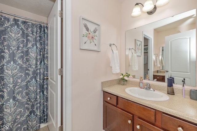 1696 Woodfield Dr, Greenwood, IN 46143 - full bath with vanity and a shower with shower curtain