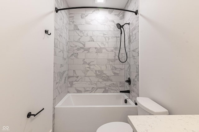 2053 Columbia Ave, Indianapolis, IN 46202 - bathroom with toilet, vanity, and washtub / shower combination