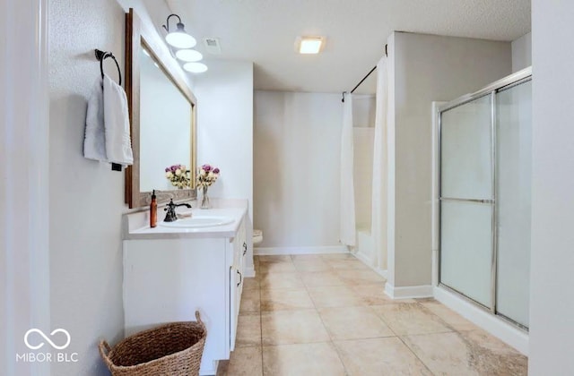 10197 Apple Blossom Cir, Fishers, IN 46038 - full bathroom with vanity, a shower with shower door, and toilet