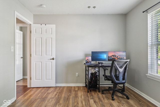 17357 Austrian Pine Way, Westfield, IN 46074 - home office with wood finished floors, healthy amount of natural light, and baseboards