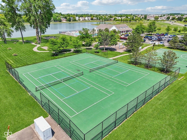 17357 Austrian Pine Way, Westfield, IN 46074 - view of tennis court with a water view