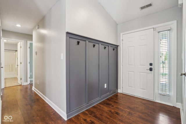 17357 Austrian Pine Way, Westfield, IN 46074 - foyer entrance with dark wood-type flooring, baseboards, and recessed lighting