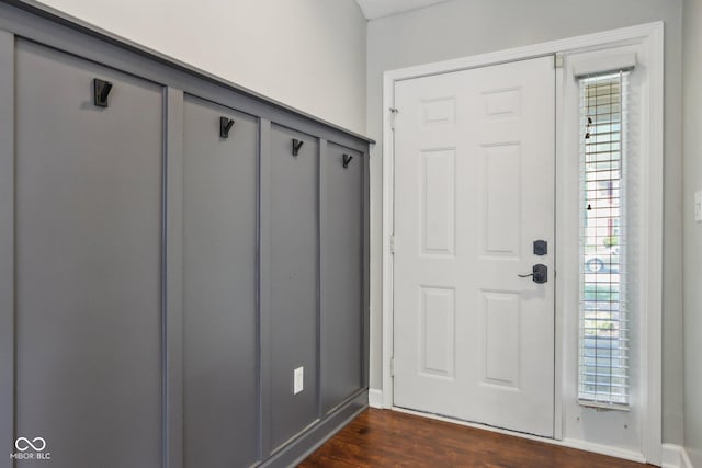 17357 Austrian Pine Way, Westfield, IN 46074 - mudroom featuring dark wood-style floors and baseboards